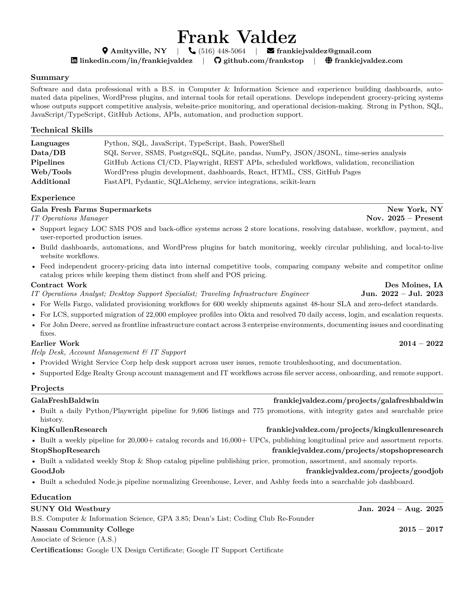 Frank Valdez resume preview
