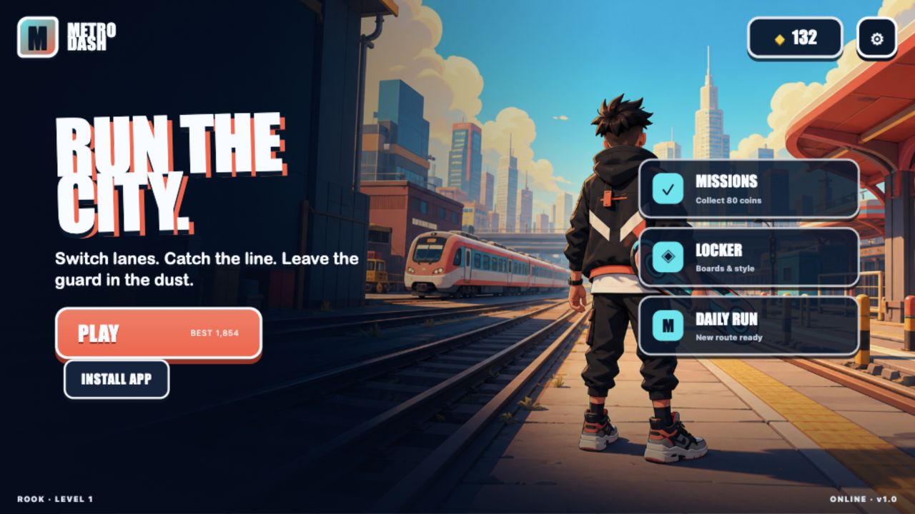 MetroDash title screen