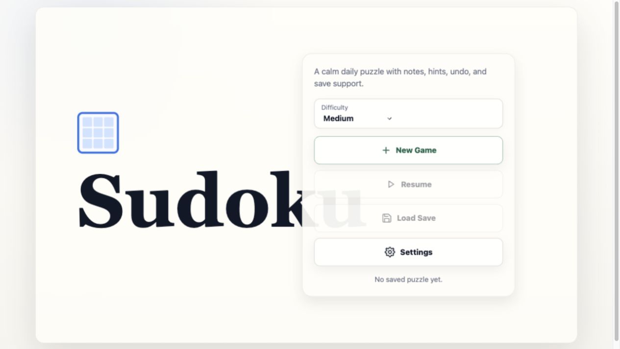 Sudoku game preview